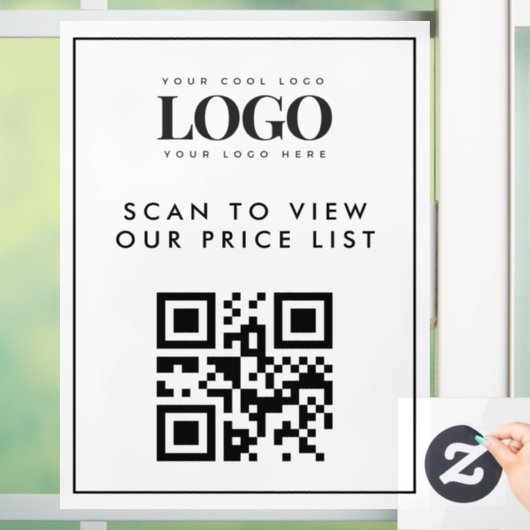 Minimalistische sticker met logo QR-code scan prij (Huis)