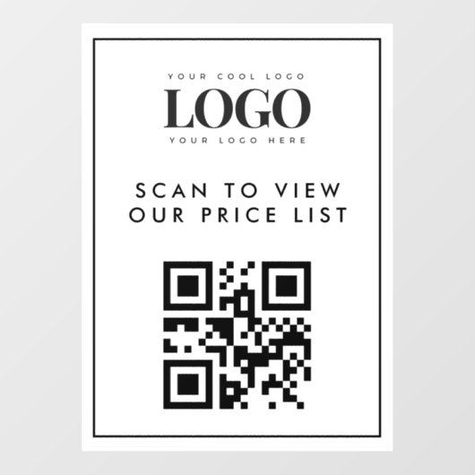 Minimalistische sticker met logo QR-code scan prij (Vel)