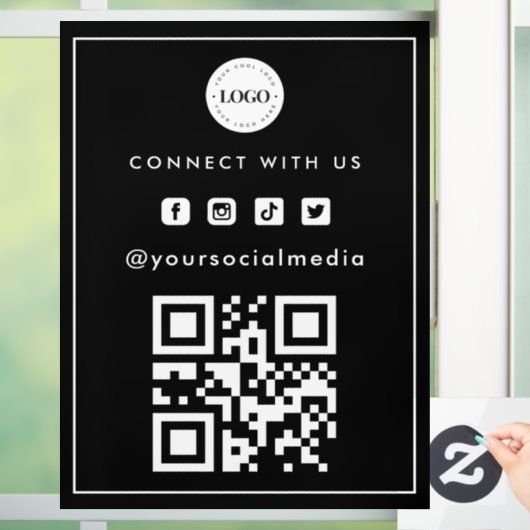 Minimalistische sticker met logo QR-code scan soci (Huis)