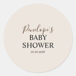 Minimalistische Sticker rond Baby shower