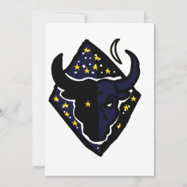 Minimalistische Stier Icoon Feestdagenkaart
