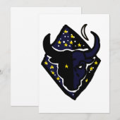 Minimalistische Stier Icoon Feestdagenkaart (Voorkant / Achterkant)