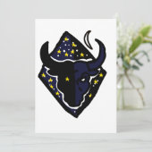 Minimalistische Stier Icoon Feestdagenkaart (Staand voorkant)