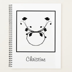 Minimalistische Stier sterrenbeeld geboortebloem n Planner