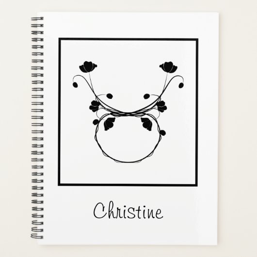 Minimalistische Stier sterrenbeeld geboortebloem n Planner (Voorkant)