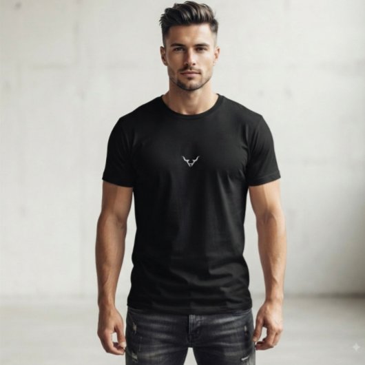 Minimalistische stier symbool T-shirt | Moderne he