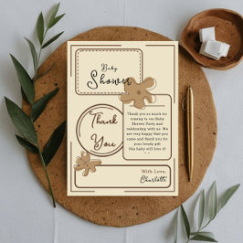 Minimalistische stijl bloem baby shower bedankkaart