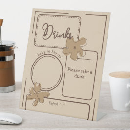 Minimalistische stijl bloem notities baby shower d reclamebord met voetstuk