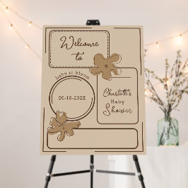Minimalistische stijl bloem notities Baby Shower W