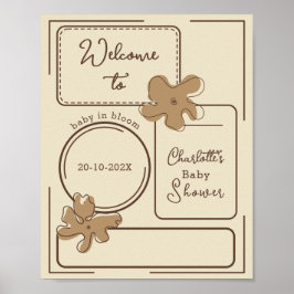 Minimalistische stijl bloem notities Baby Shower W Poster