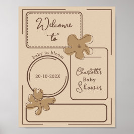 Minimalistische stijl bloem notities Baby Shower W Poster