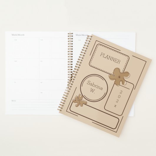 Minimalistische stijl bloemnotities achtergrond planner (Display)