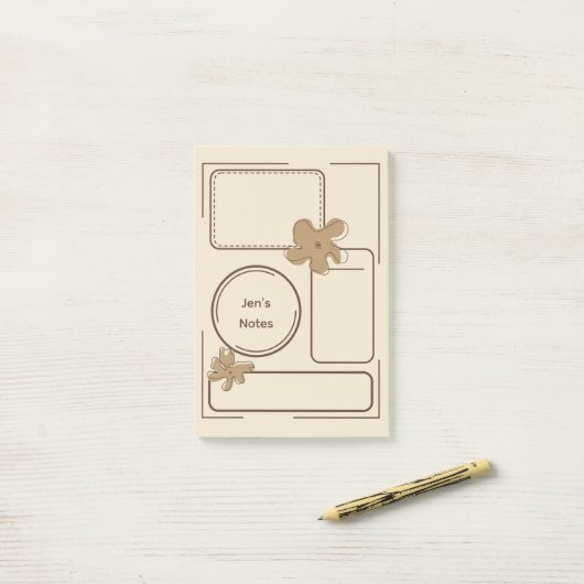 Minimalistische stijl bloemnotities achtergrond post-it® notes (Op bureau)