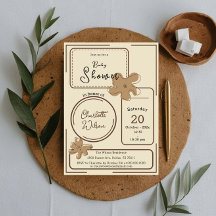 Minimalistische stijl bloemnotities baby shower