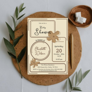 Minimalistische stijl bloemnotities baby shower kaart