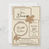 Minimalistische stijl bloemnotities baby shower kaart (Voorkant)