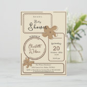 Minimalistische stijl bloemnotities baby shower kaart (Staand voorkant)