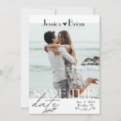 Minimalistische stijl bruiloft | Een foto Save The Date (Voorkant)