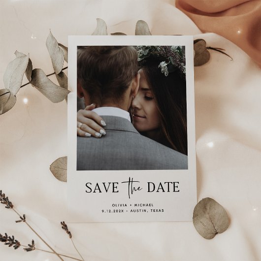 Minimalistische Stijl | Eén Foto Bewaar de Datum Save The Date