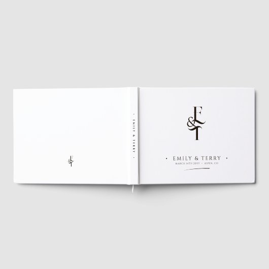 Minimalistische stijl gepersonaliseerde monogram b gastenboek (Volledig)
