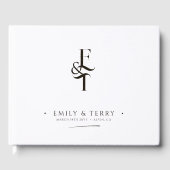 Minimalistische stijl gepersonaliseerde monogram b gastenboek (Voorkant)