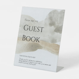 Minimalistische Stijl Kunst Tentoonstelling Gasten Reclamebord Met Voetstuk