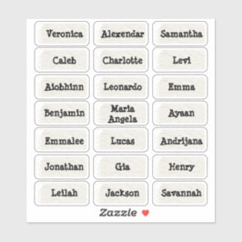 Minimalistische  stijl meerdere naamstickers sticker