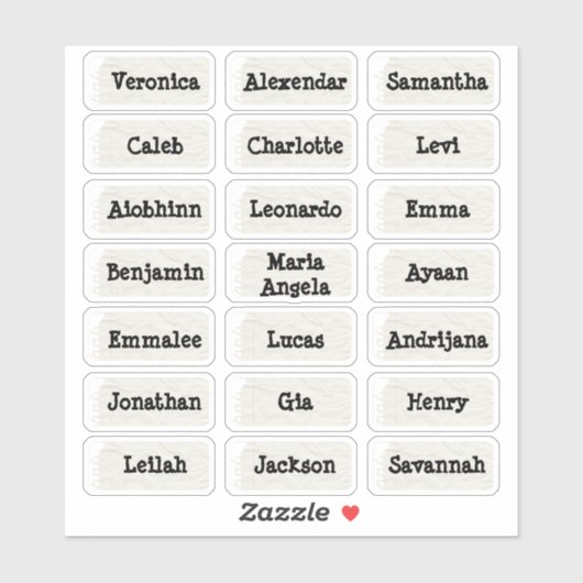 Minimalistische  stijl meerdere naamstickers sticker (Vel)