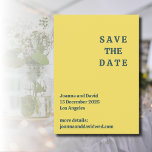 Minimalistische stijl | Retro typemachinelettertyp Save The Date<br><div class="desc">Minimalistische stijl | Lichtgele achtergrond en donkergrijze retro typemachinelettertype bruiloft save the date.</div>