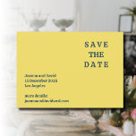 Minimalistische stijl | Retro typemachinelettertyp Save The Date<br><div class="desc">Minimalistische stijl | Lichtgele achtergrond en donkergrijze retro typemachinelettertype Huwelijk Save the Date.</div>