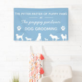 Minimalistische, stijlvolle blauwe hond spandoek (Insitu)