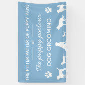 Minimalistische, stijlvolle blauwe hond spandoek (Verticaal)