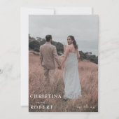 Minimalistische stijlvolle Boho Fotobruiloft Kaart (Voorkant)