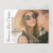 Minimalistische stijlvolle foto chic bewaar de dat aankondigingskaart (Voorkant)