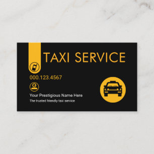 Minimalistische stijlvolle gele taxi-tab visitekaartje