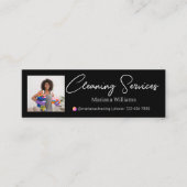 Minimalistische stijlvolle schoonmaakdiensten foto mini visitekaartje (Voorkant)