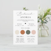 Minimalistische stijlvolle script bruidsmeisje inf kaart (Staand voorkant)