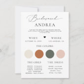 Minimalistische stijlvolle script bruidsmeisje inf kaart (Voorkant)