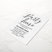 Minimalistische stijlvolle script zwart-wit afstud folie uitnodiging (Gedraaid)