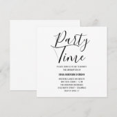 Minimalistische stijlvolle script zwart-wit afstud save the date (Voorkant / Achterkant)