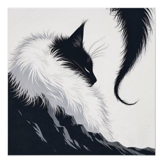 Minimalistische Stille Kat Perfect Poster (Voorkant)