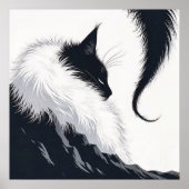 Minimalistische Stille Kat Poster (Voorkant)