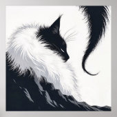 Minimalistische Stille Kat Poster (Voorkant)