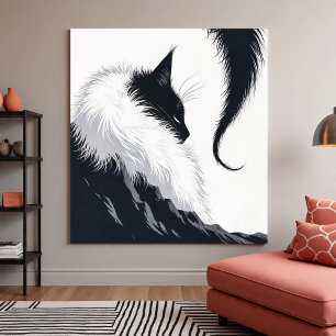 Minimalistische Stille Kat Poster