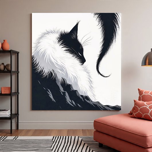 Minimalistische Stille Kat Poster