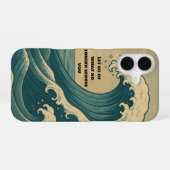 Minimalistische stille oceaangolf 'laat los' iPhone 16 hoesje (Achterkant horizontaal)