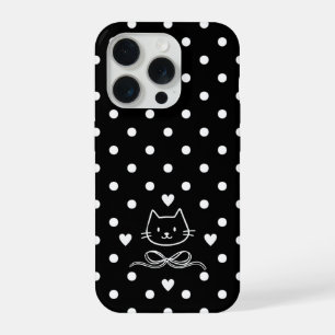 Minimalistische Stippenkat iPhone 15 Pro Case