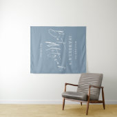 Minimalistische Stof Blauw Aangepaste Bat Mitzvah Wandkleed (In Situ (horizontaal))