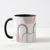 Minimalistische Stof Roze Abstracte Boog Mok (Links)