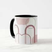 Minimalistische Stof Roze Abstracte Boog Mok (Voorkant links)